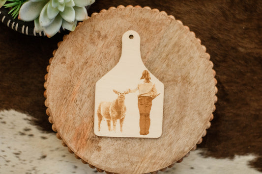 Custom Picture Wood Cattle Ear Tag
