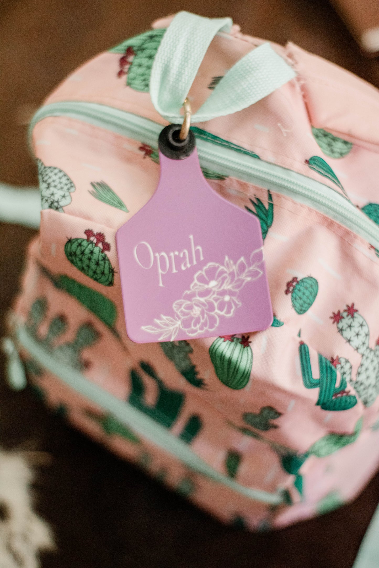 Personalized Cattle Ear Tag - Purple