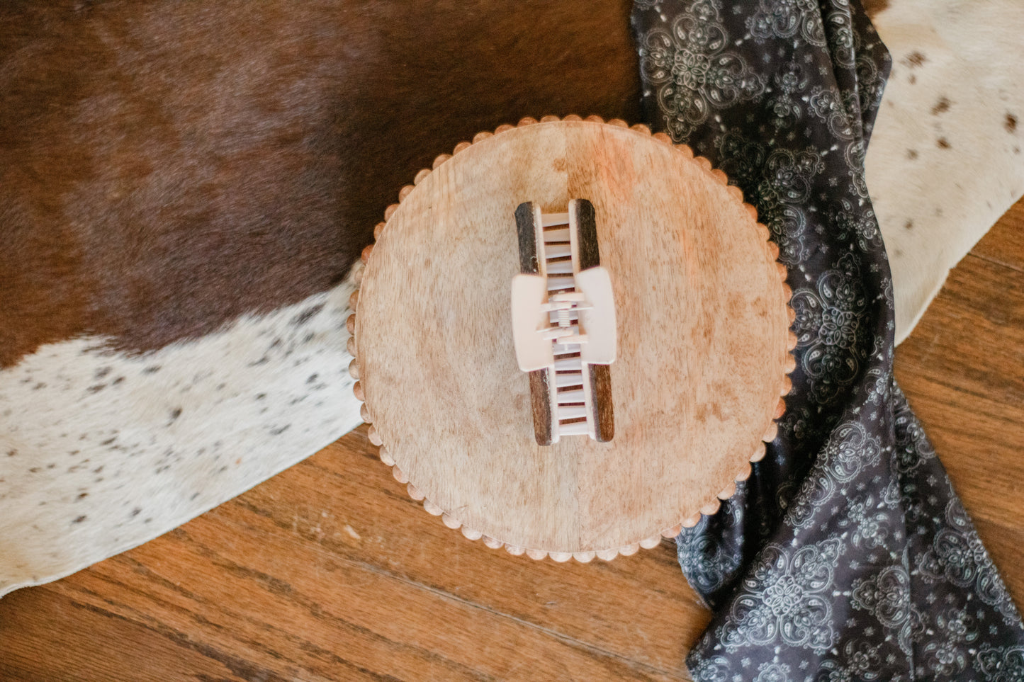 Angus Ombre Cowhide Claw Clip
