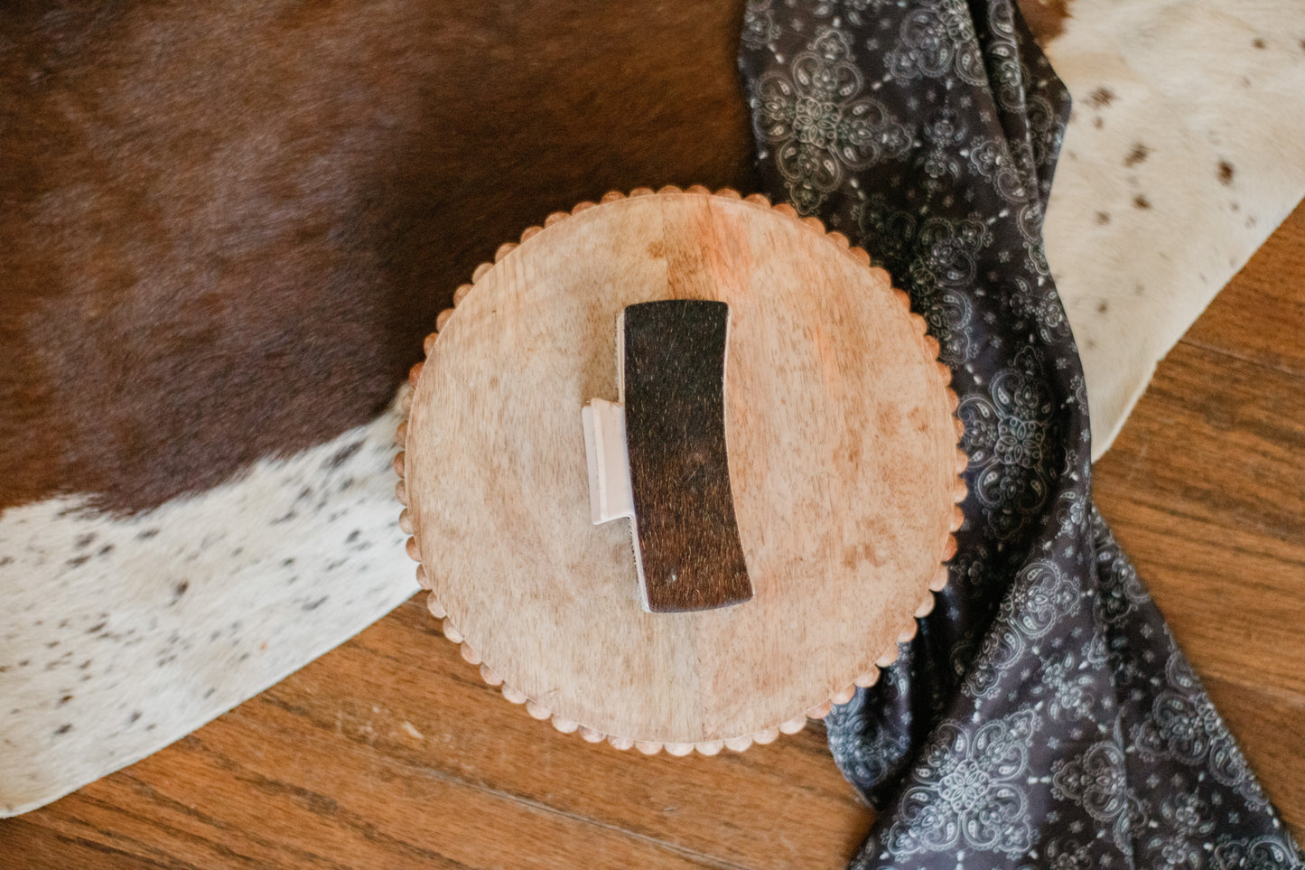 Angus Ombre Cowhide Claw Clip