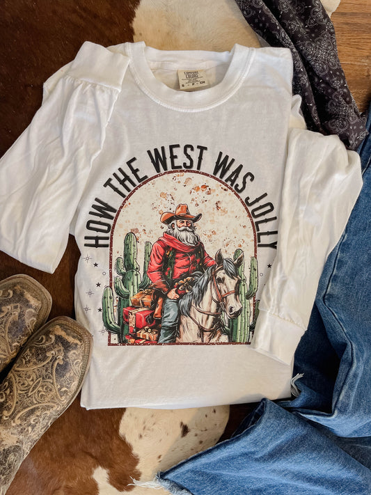 Western Santa Long Sleeve Tee