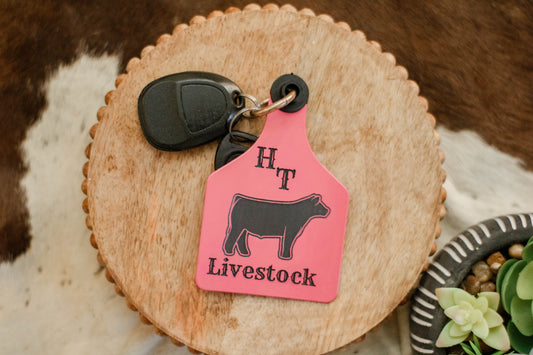 Personalized Cattle Ear Tag - Red